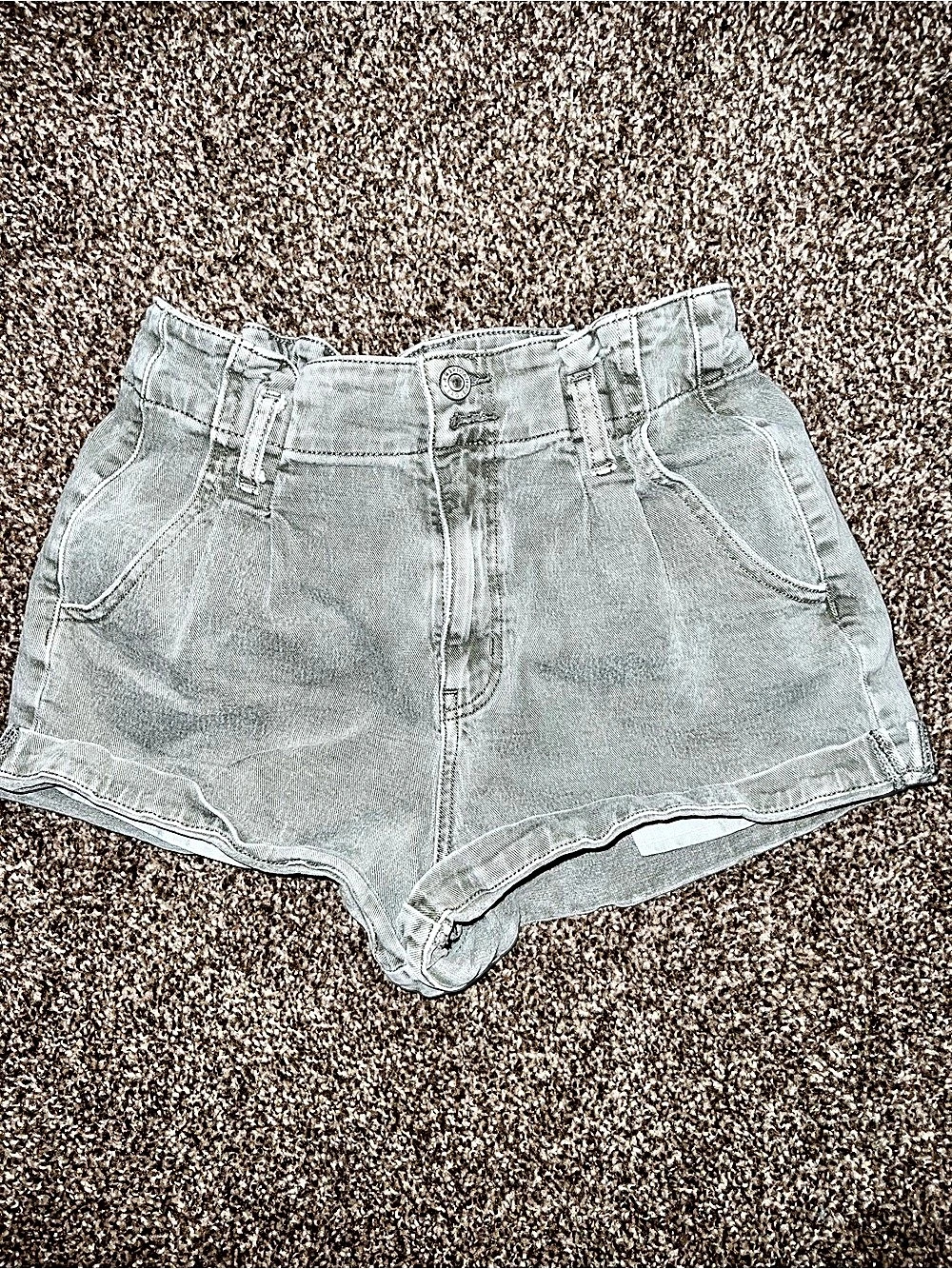 American Eagle dark green Denim Jean Shorts Size 2